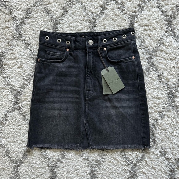 ALLSAINTS Black Lila Eyelet Denim Skirt / Size
0/XS - Picture 4 of 7